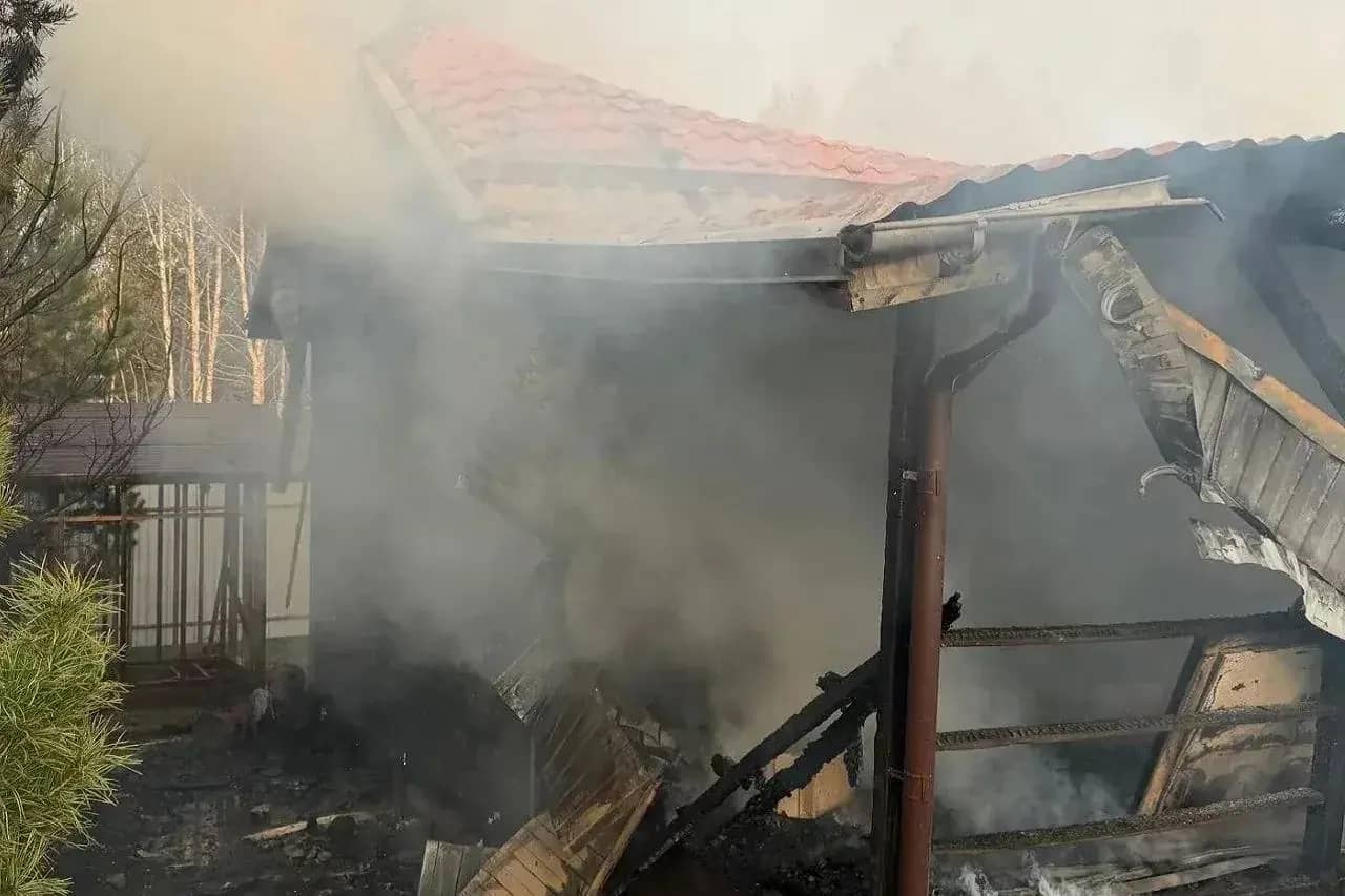 В деревне под Челябинском огонь уничтожил жилой дом